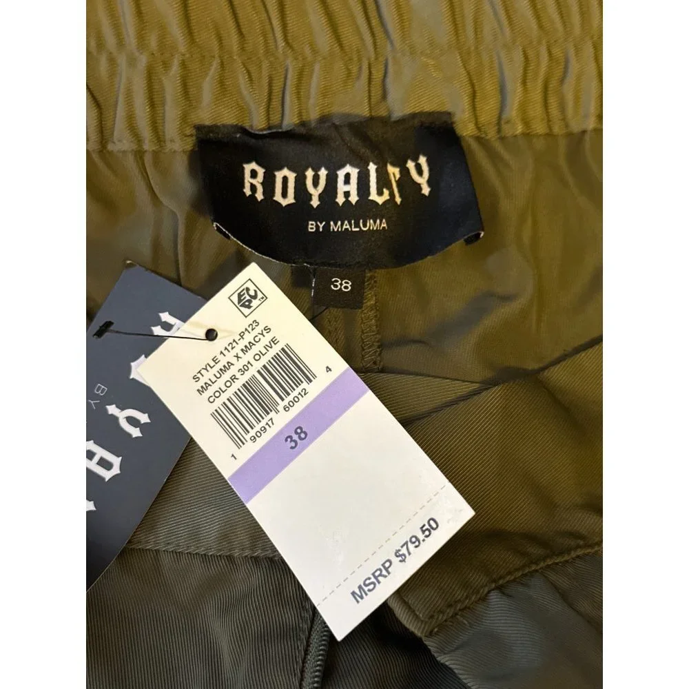 Royalty by Maluma Mens Utility Flat Front Trouser Pants, Green, Size‎ 38, NWT